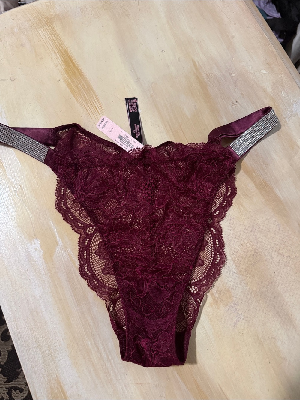 Lace Very Sexy Brazilian Panty in Burgundy  LG